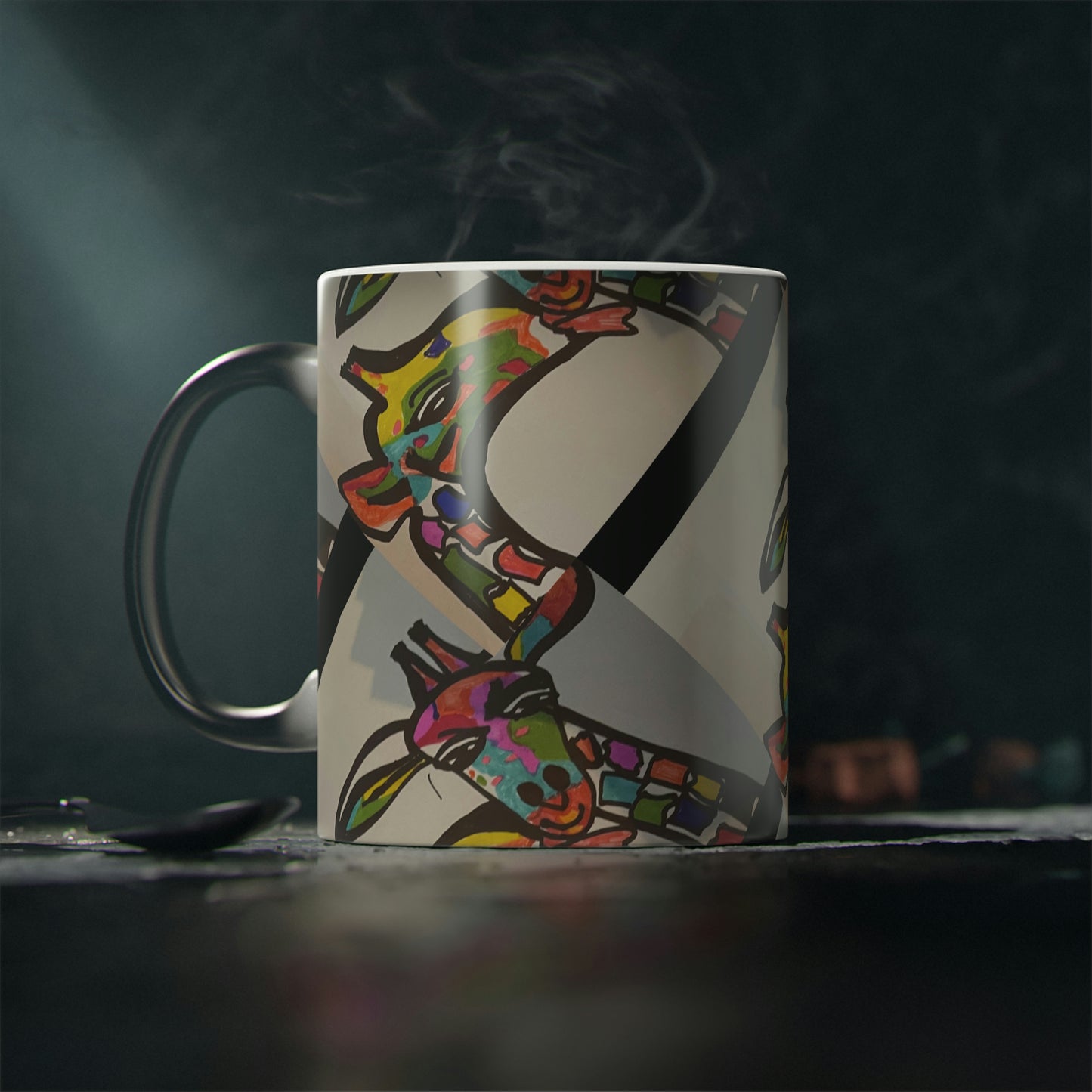 Magic Mug-"Girrafes print" by Nhuralama Art"
