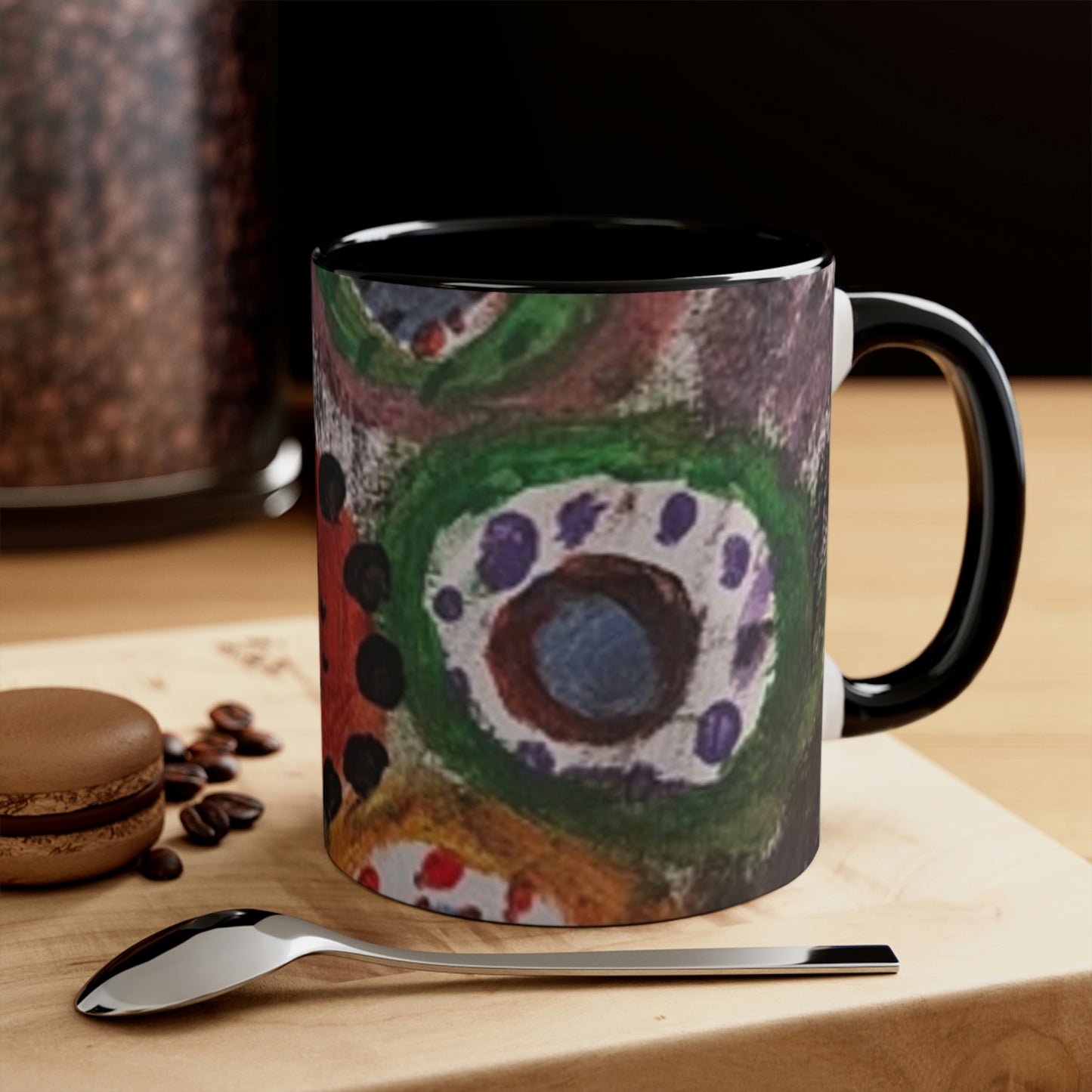 Colorful Accent Mugs with Nhuralama art print design