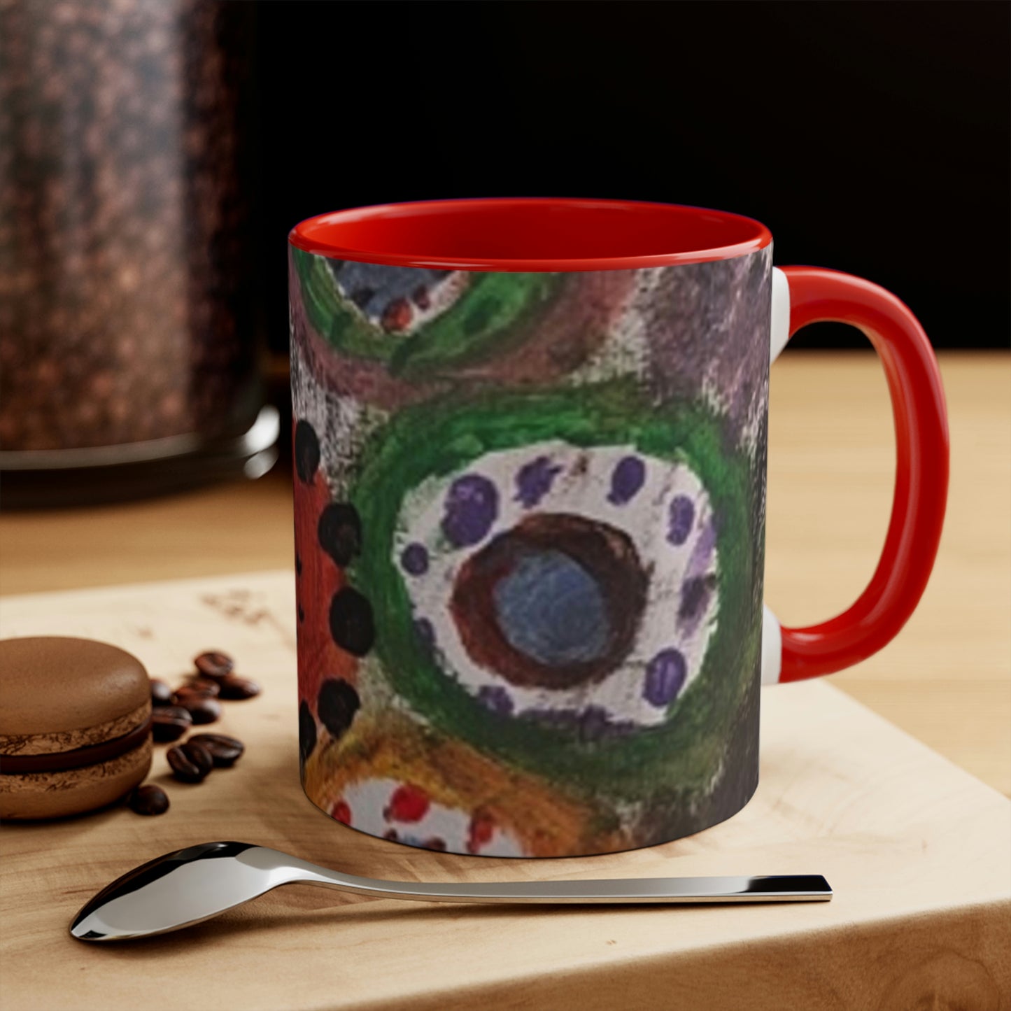 Colorful Accent Mugs with Nhuralama art print design